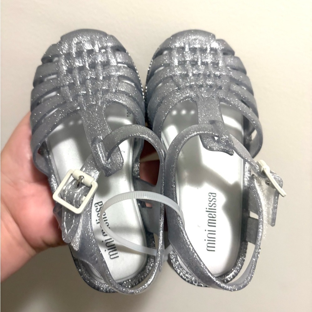 Mini Melissa Possession Glitter Clear Jelly Sandals 9 NEW - Picture 4 of 5